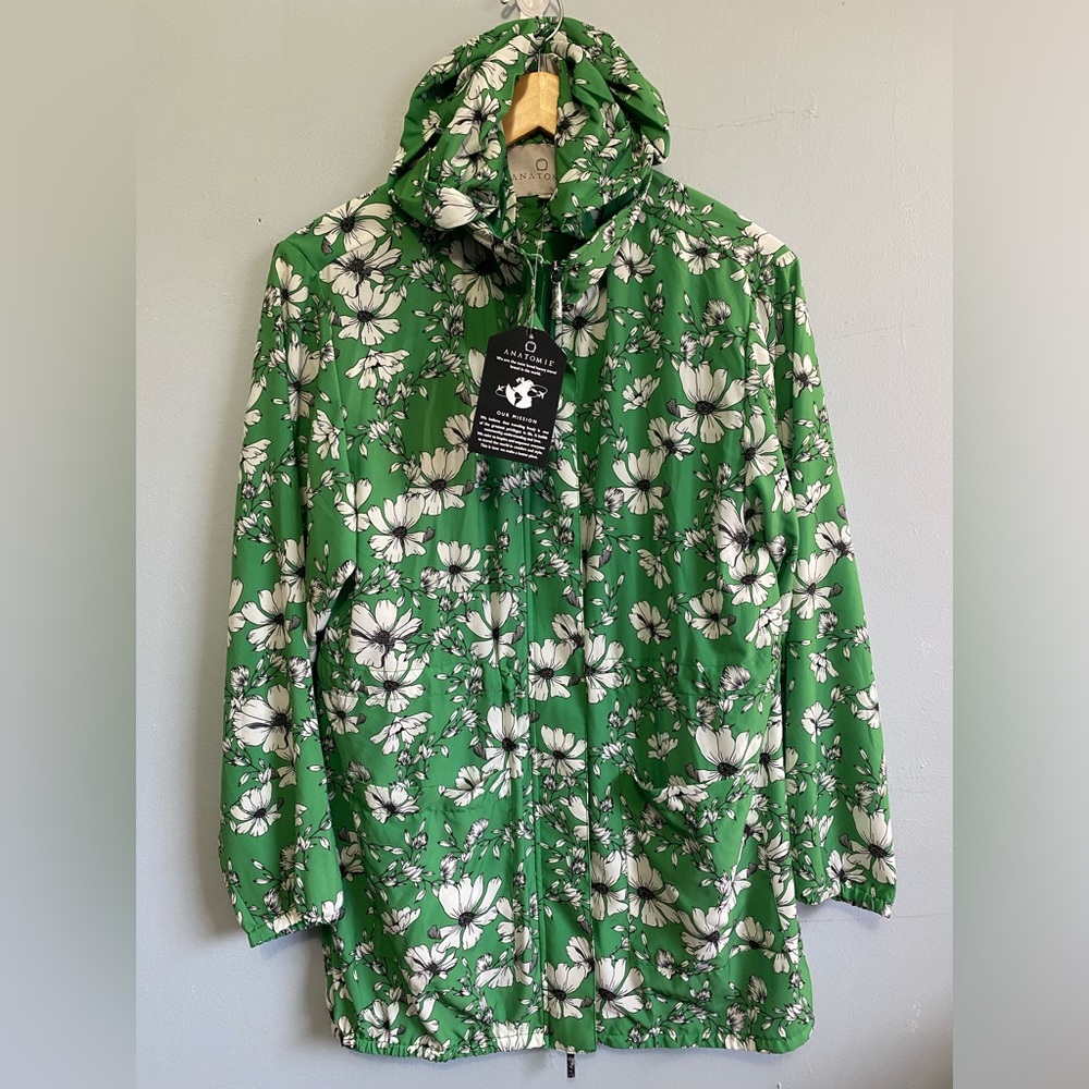 Anatomie Isabelle Women's Windbreaker Jacket Small Green Zen Garden NEW NWT